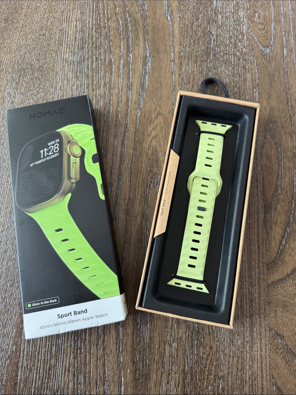 Nomad Sport Band — Glow Green Silicone Apple Watch Strap